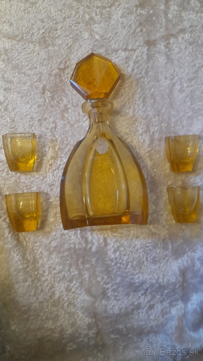 Art Deco/Moser/ karafa +štamperlíky