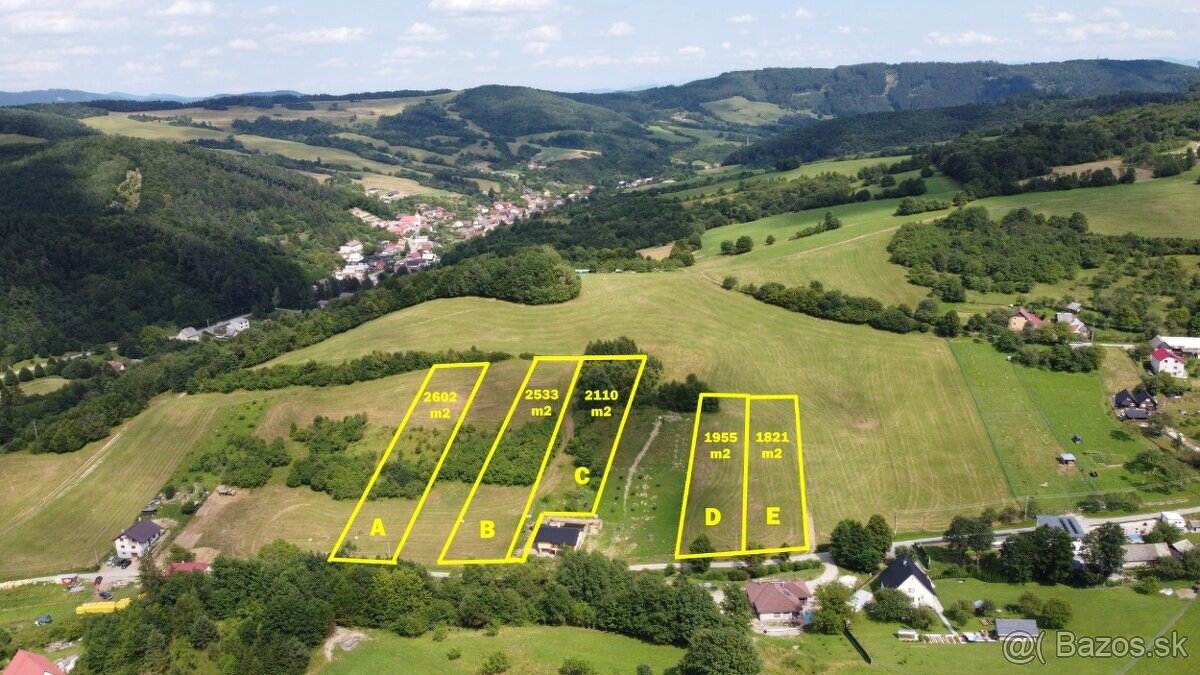 Krásne stavebné pozemky a poľnohospodárska pôdav obci Zubák