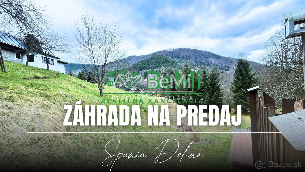 Záhrada s chatkou, 2202 m2, Špania Dolina