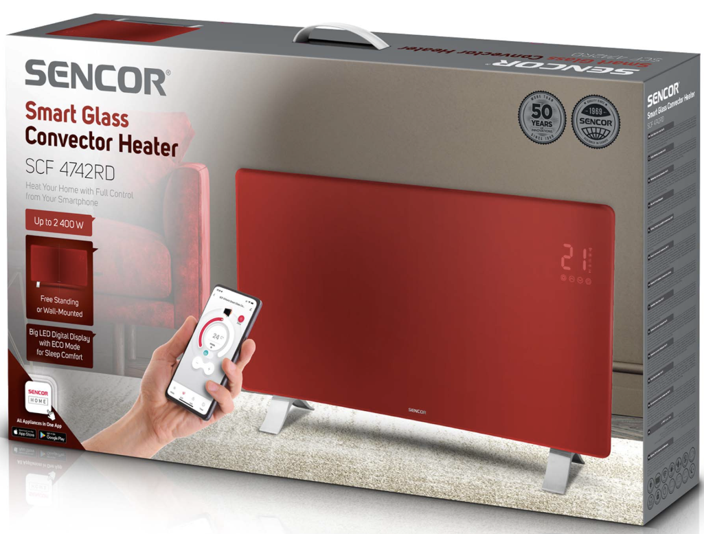 Predám Inteligentný sklenený konvektor (radiator) s Wi-Fi