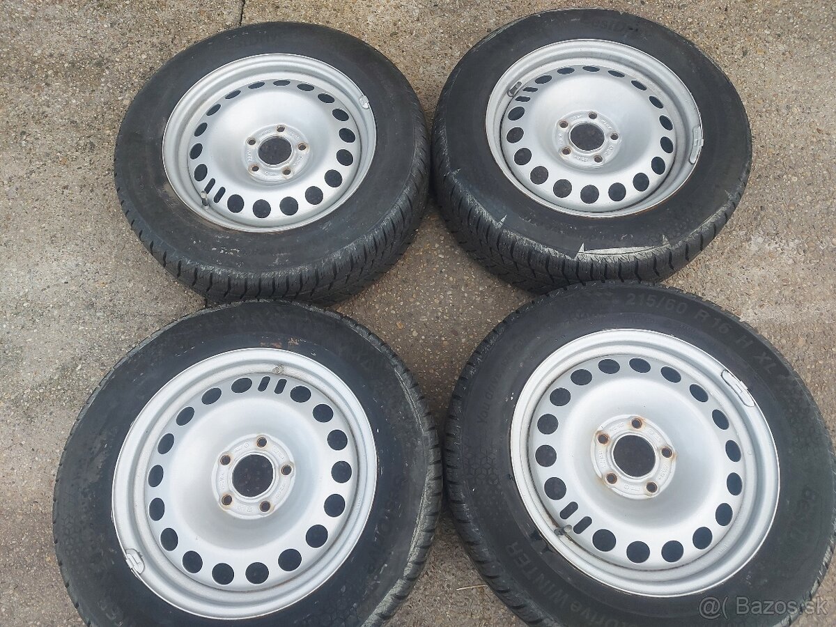 5x115R16 disky OPEL- CHEVROLET- 215/60R16 zimne pneumatiky