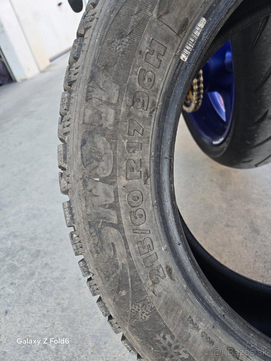 Na predaj zimné pneumatiky 215/60 R17