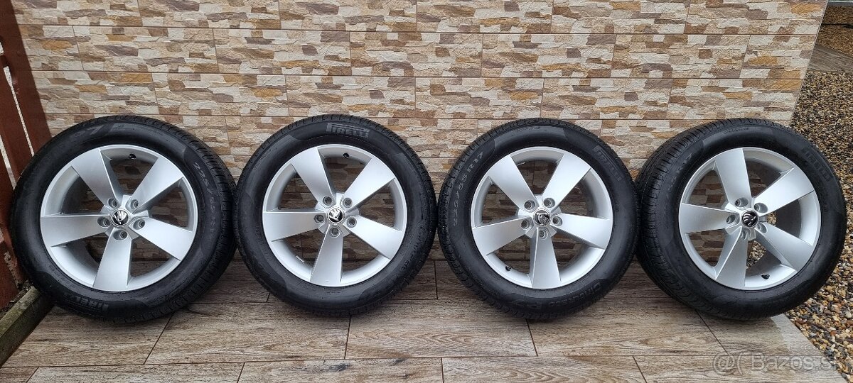 Predám Škoda Ratikon 5x112 7Jx17 Pirelli letné 225/55r17