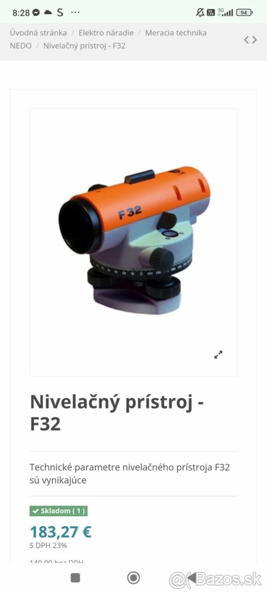 Nivelacny prístroj