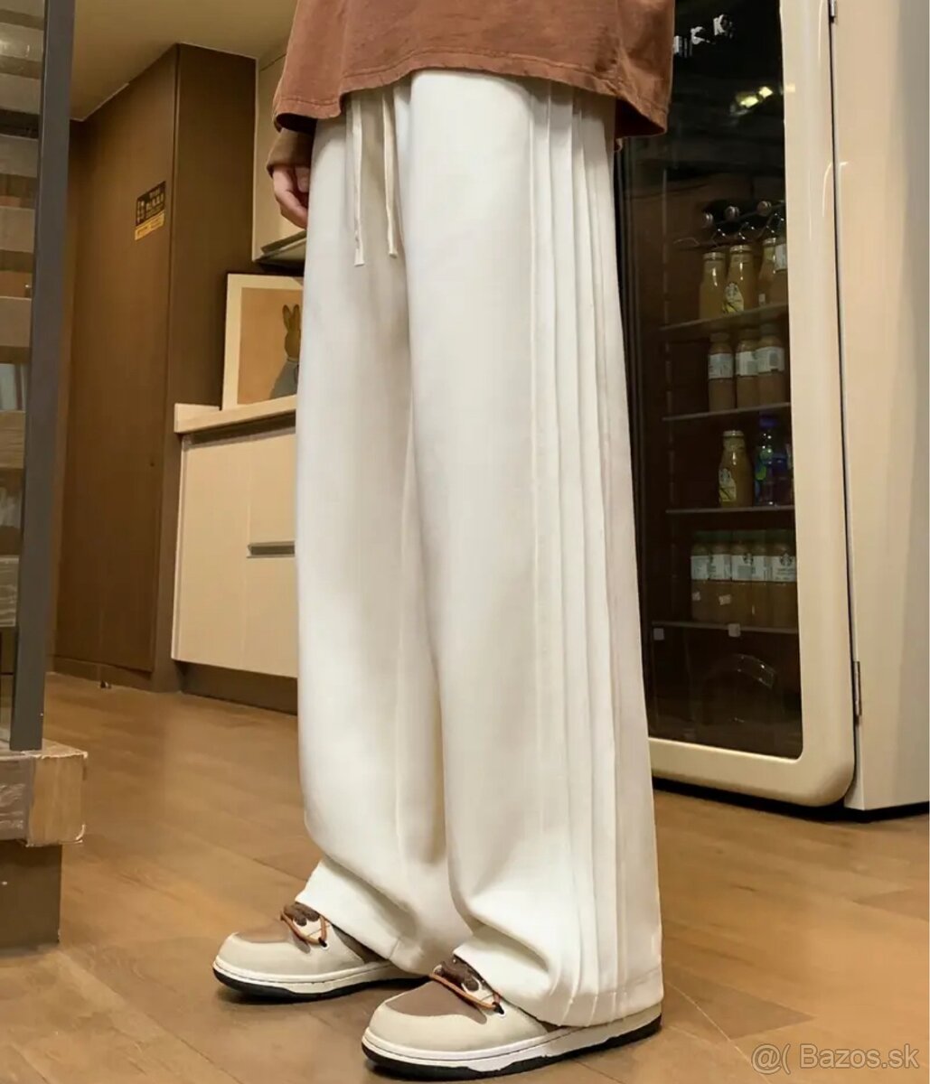Široké nohavice béžové
