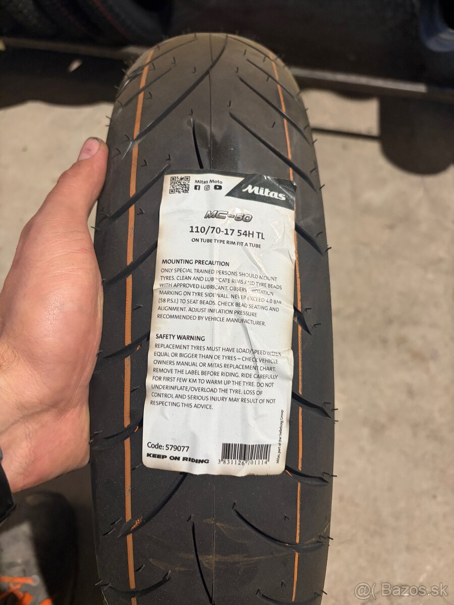 Predam pneu Mitas 110/70-17