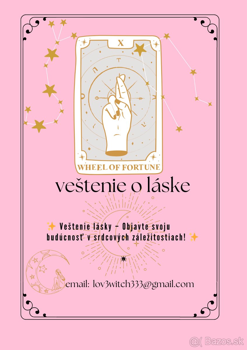 výklady o láske, vzťahové problémy, veštenie