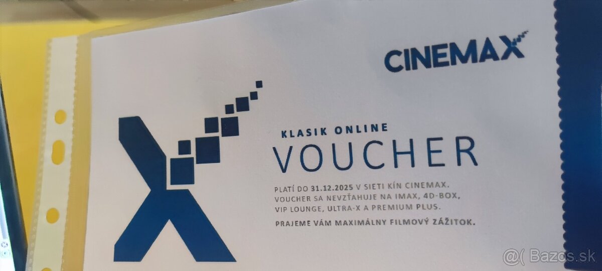 Predám 2x voucher do kina CINEMAX