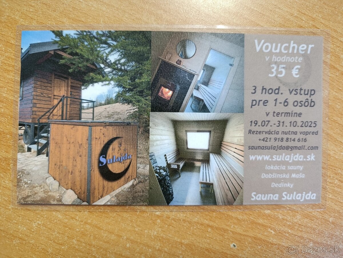 Voucher na vstup do sauny