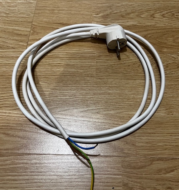 3 x Flexo šnúra PVC 3× 1,5mm2, 2,5m, biela