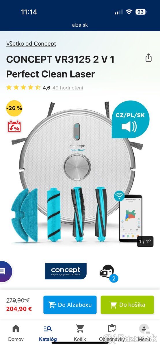 CONCEPT VR3125 ROBOTICKÝ VYSÁVAČ