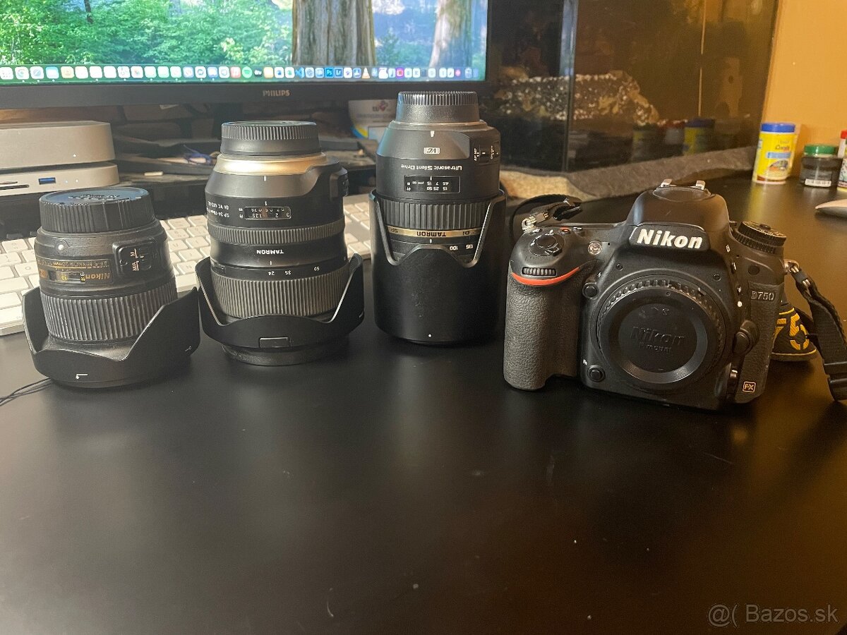 Nikon D750 + 20mm f1.8 + 24-70 f2.8 + 70-300 f4.5 + 2 filtre