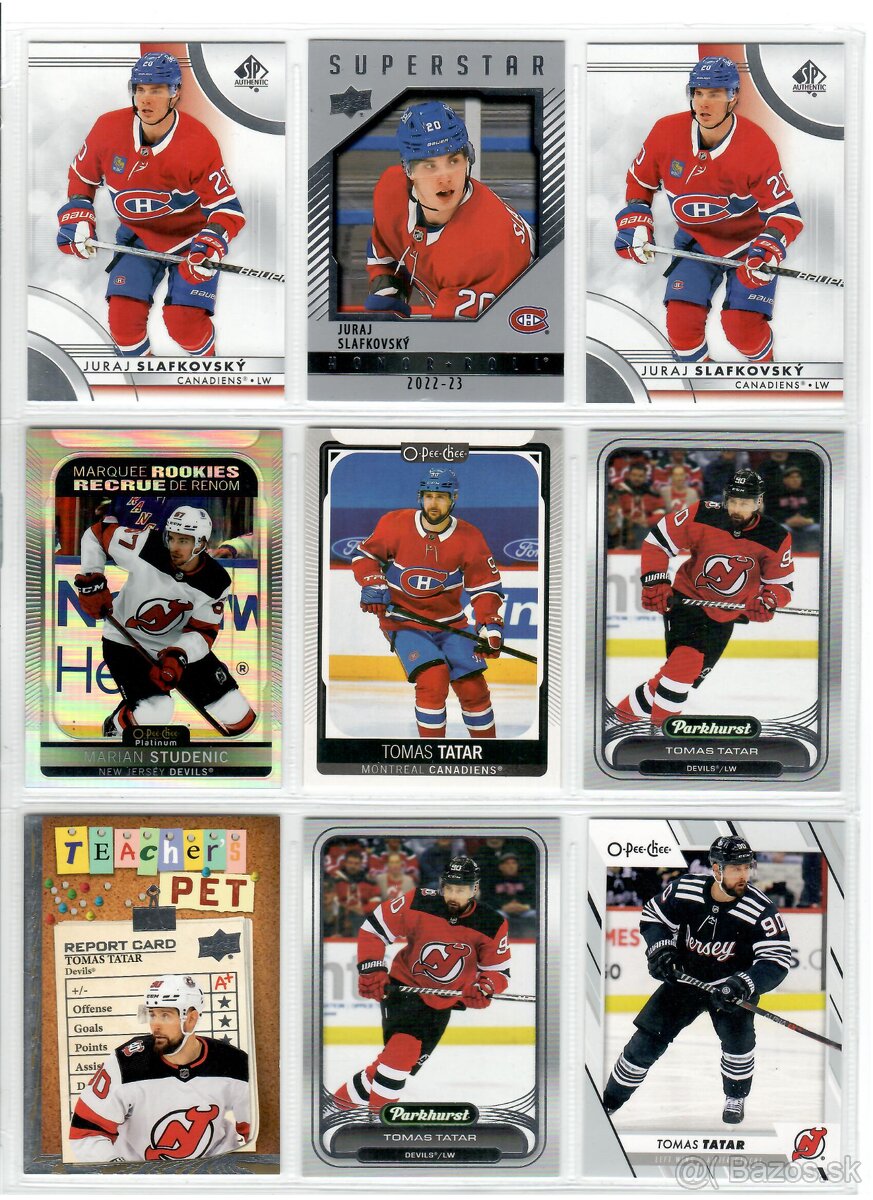 Predam hokejove karticky slovakov v NHL