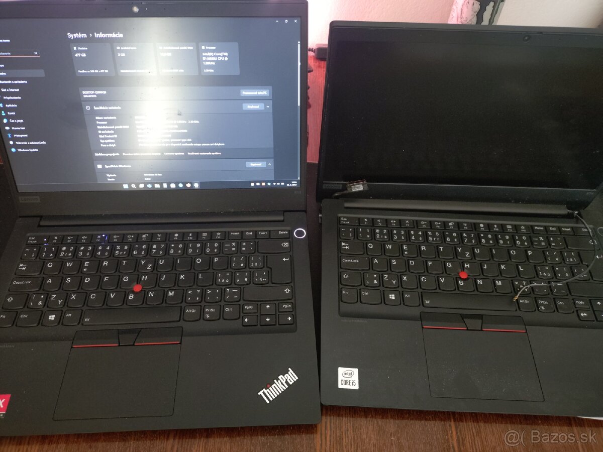2x Thinkpad E14 i7 amd RX640 funkčný +1 náhradné diely