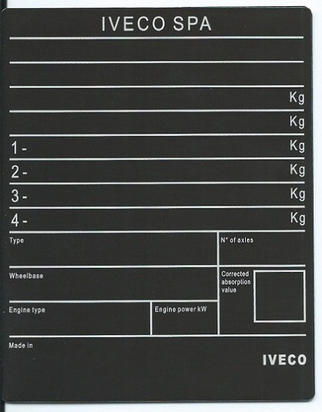 Štítky na Iveco, Dacia, Volkswagen, Barkas, Nissan