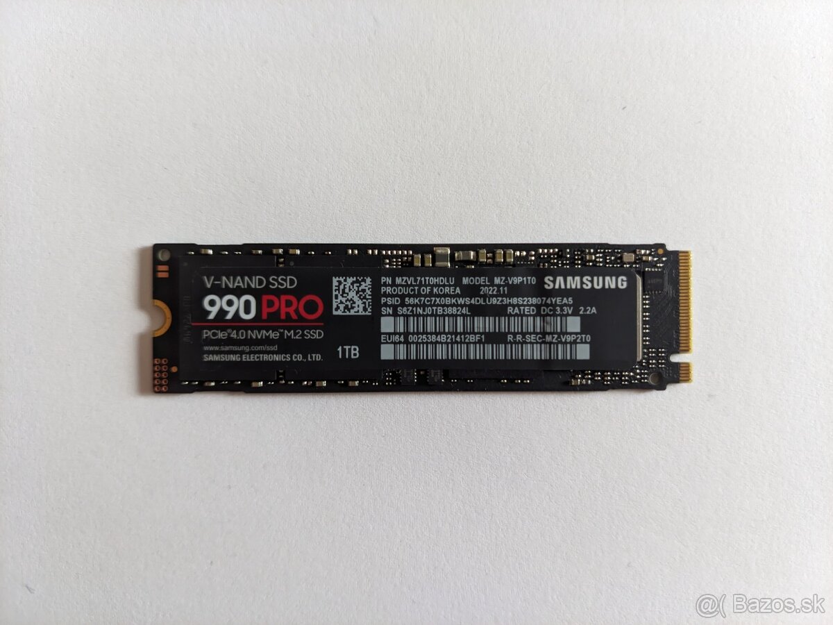 Samsung 990 PRO 1TB, M.2 2280, NVMe