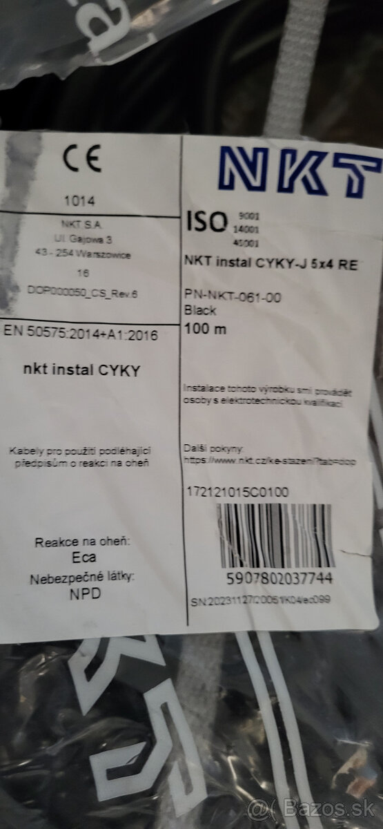 Predám nový nepoužitý kábel CYKY-J 5x4 RE