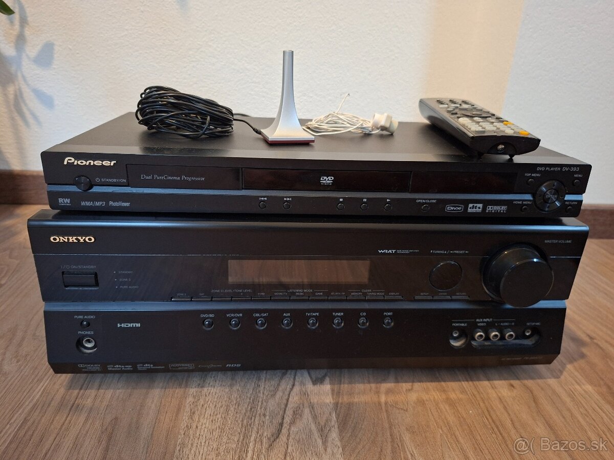 Onkyo TX-SR577 receiver + DVD Pioneer