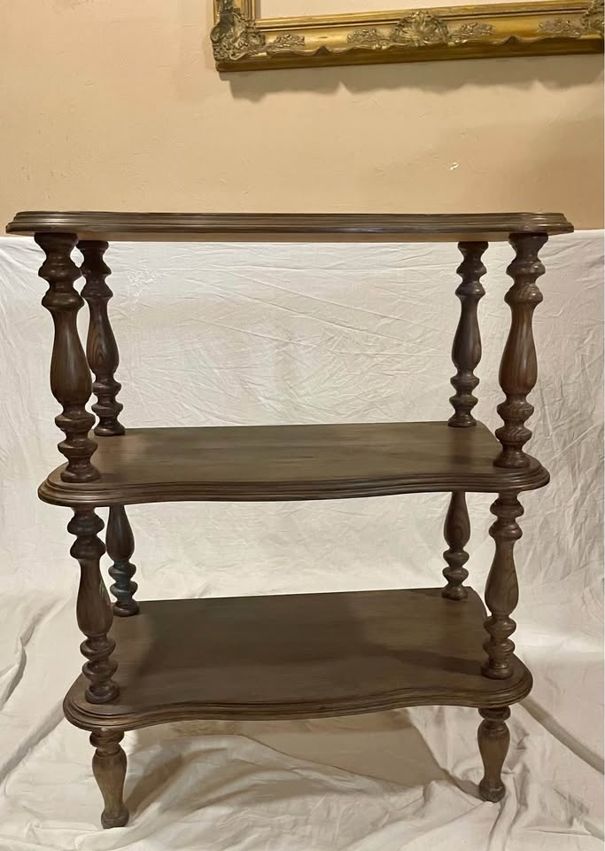 etazer polica, drevo, bazar, v 78 cm, s 65 cm, h 35 cm