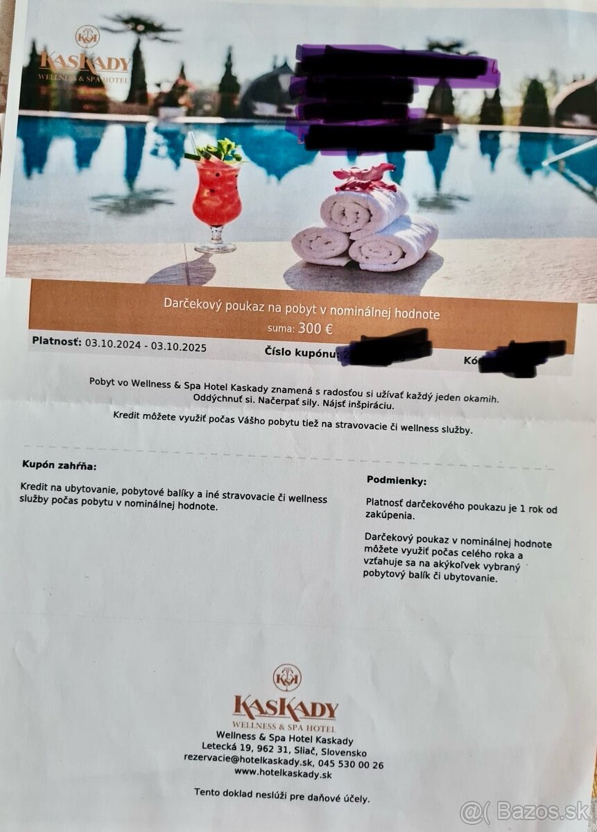 Predám DP vo Wellness & Spa Hotel Kaskady