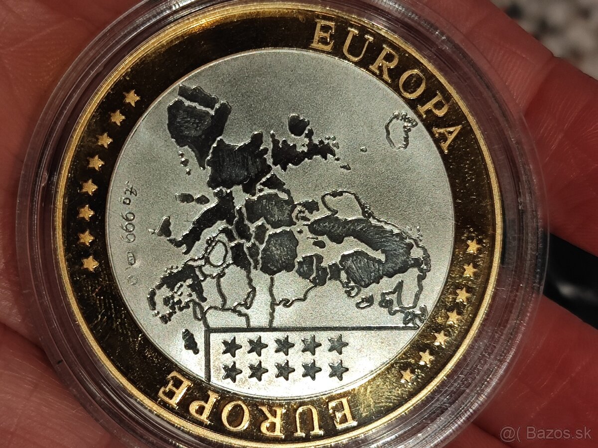 Strieborná pozlátená medaila SAN Marino 2002 , 999/1000