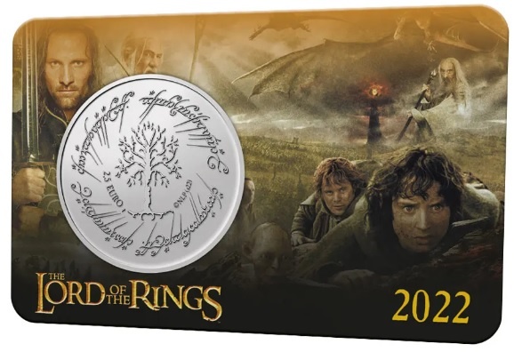 euro lord of the rings - pán prsteňov 2022 coincard karta