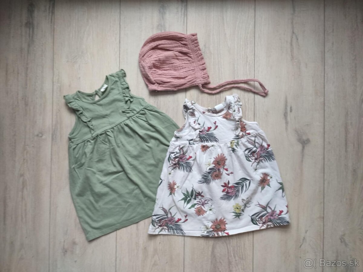 Súprava šaty H&M a čepček, veľkosť 80