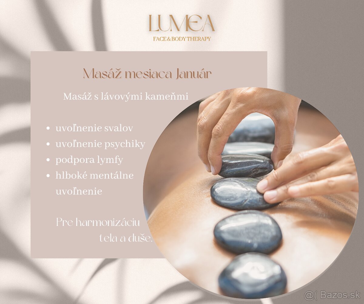 Masáž lávovými kameňmi.