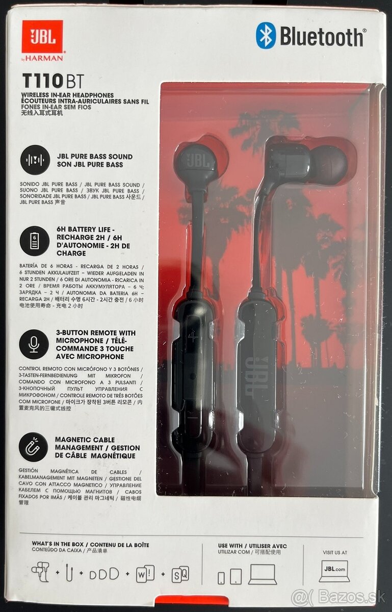 bezdrôtové slúchadlá JBL T110BT s mikrofónom