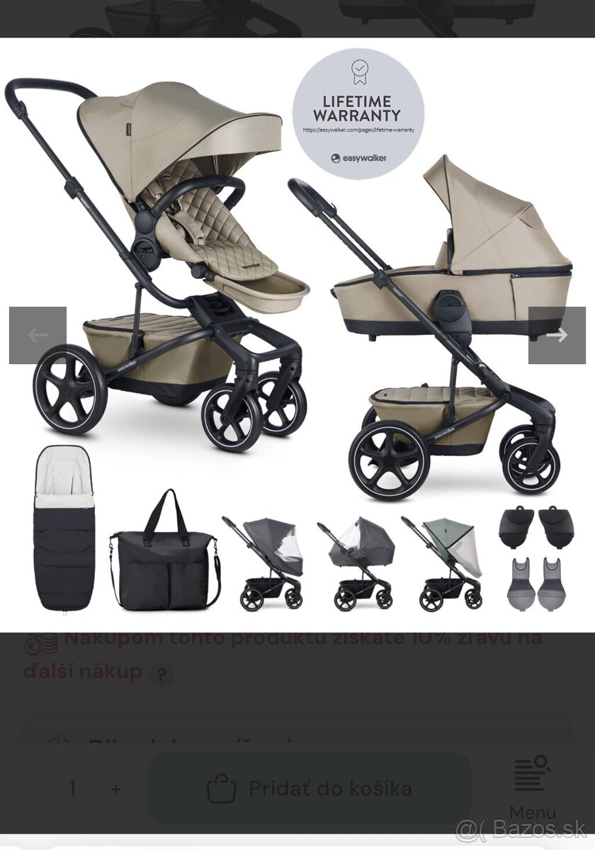 Predám kočík Easywalker Harvey 5 premium Pearl Taupe