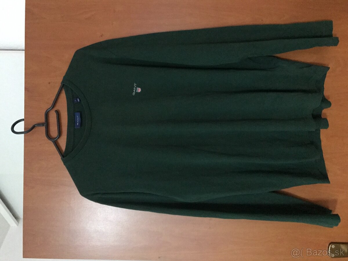 NOVÉ GANT originál vojenská zelena pánske tricko L/XL