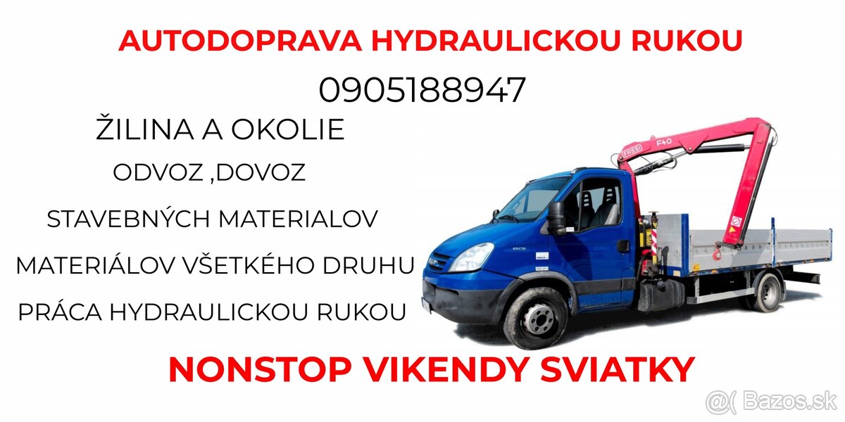 Autodoprava hydraulickou rukou