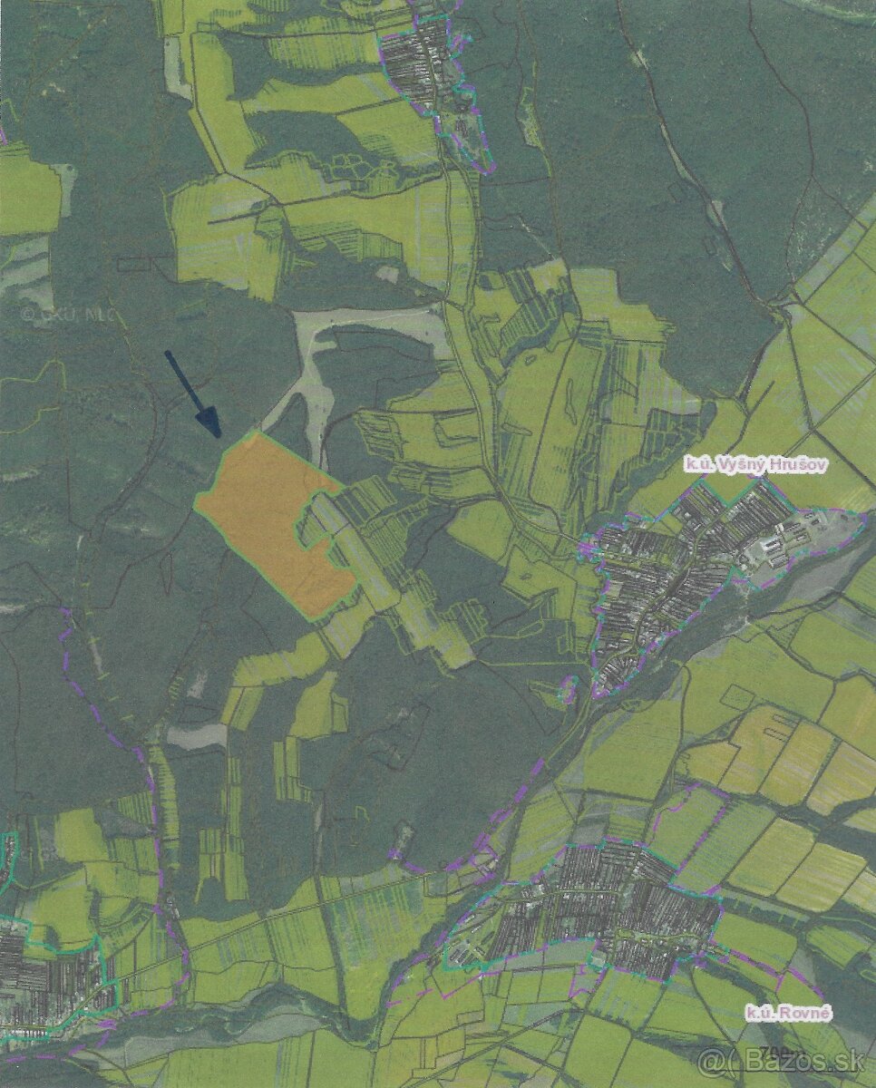 Predám Lesy a TTP v obci Vyšný Hrušov(1PARCELA)VYNOVENÁ CENA