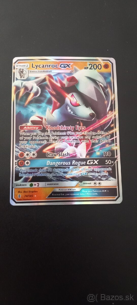 Pokémon karta Lycanroc GX