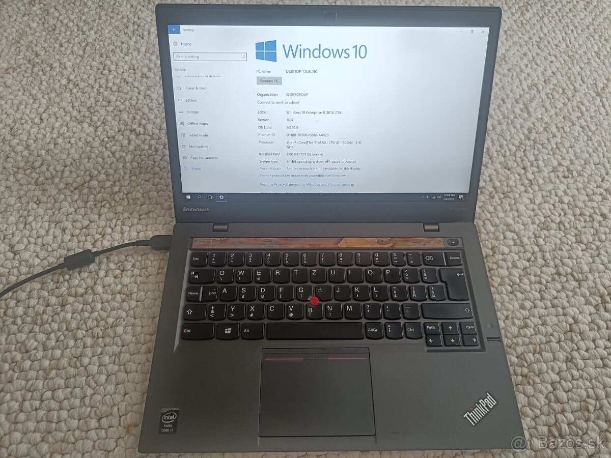 Predam lenovo X1 Carbon 2nd Gen, MS office, s prislusenstvom