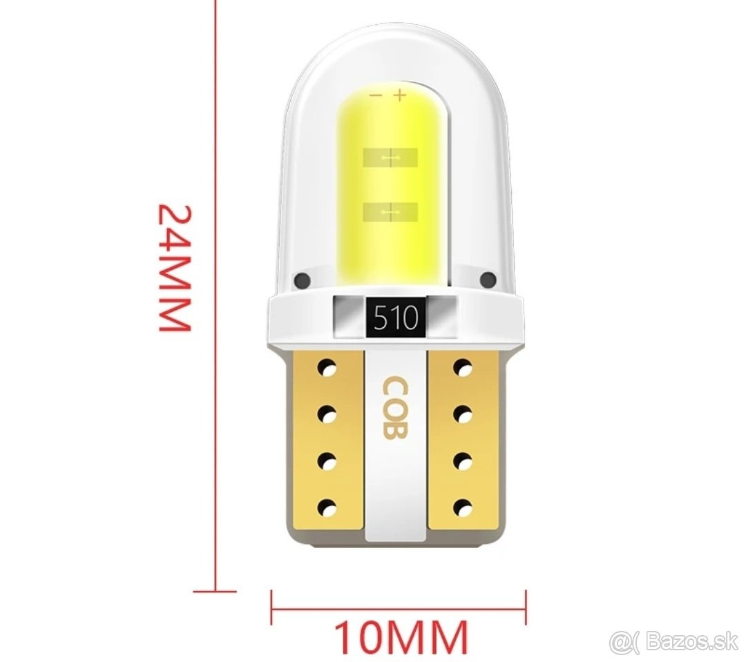 LED žiarovky T10 biela farba