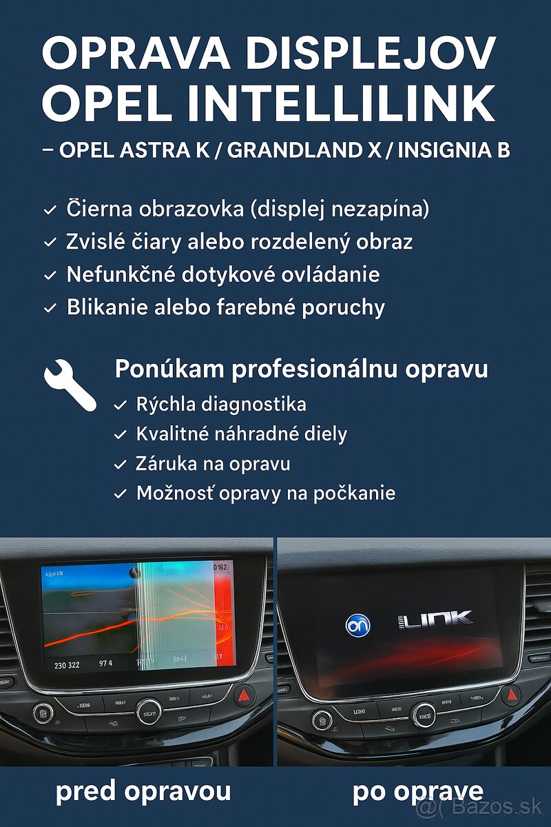 Opel - nefunkčný displej - oprava displeja