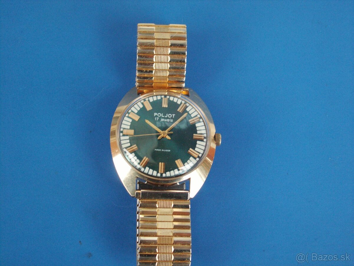 Hodinky Poljot - pozlátené.