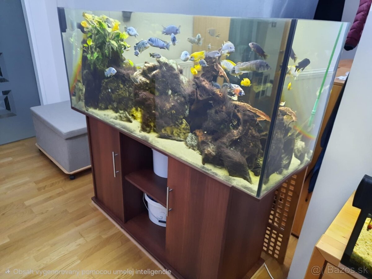 450l akvárium, skrinka Juwel 450 SBX Rio, filter JBL, LED