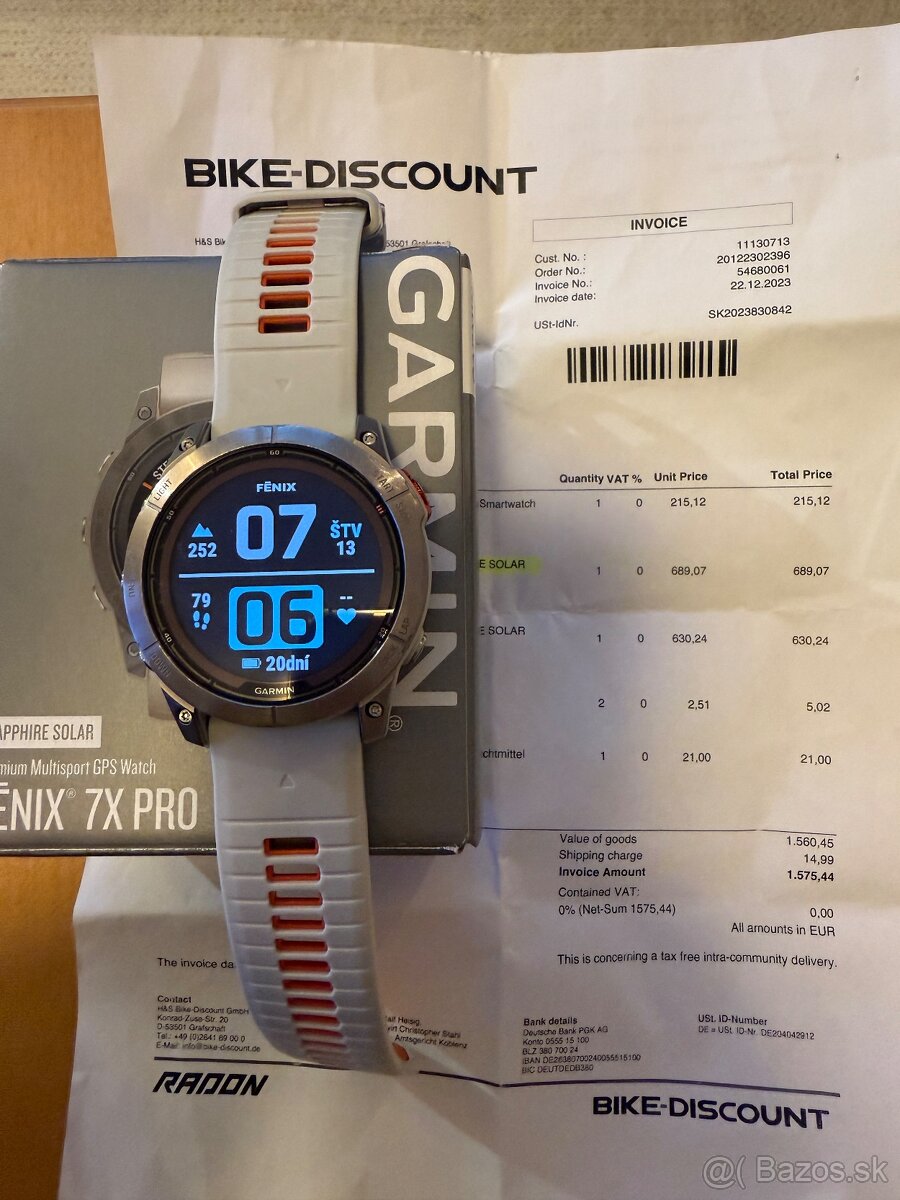 Predám hodinky GARMIN FENIX 7X pro shappire