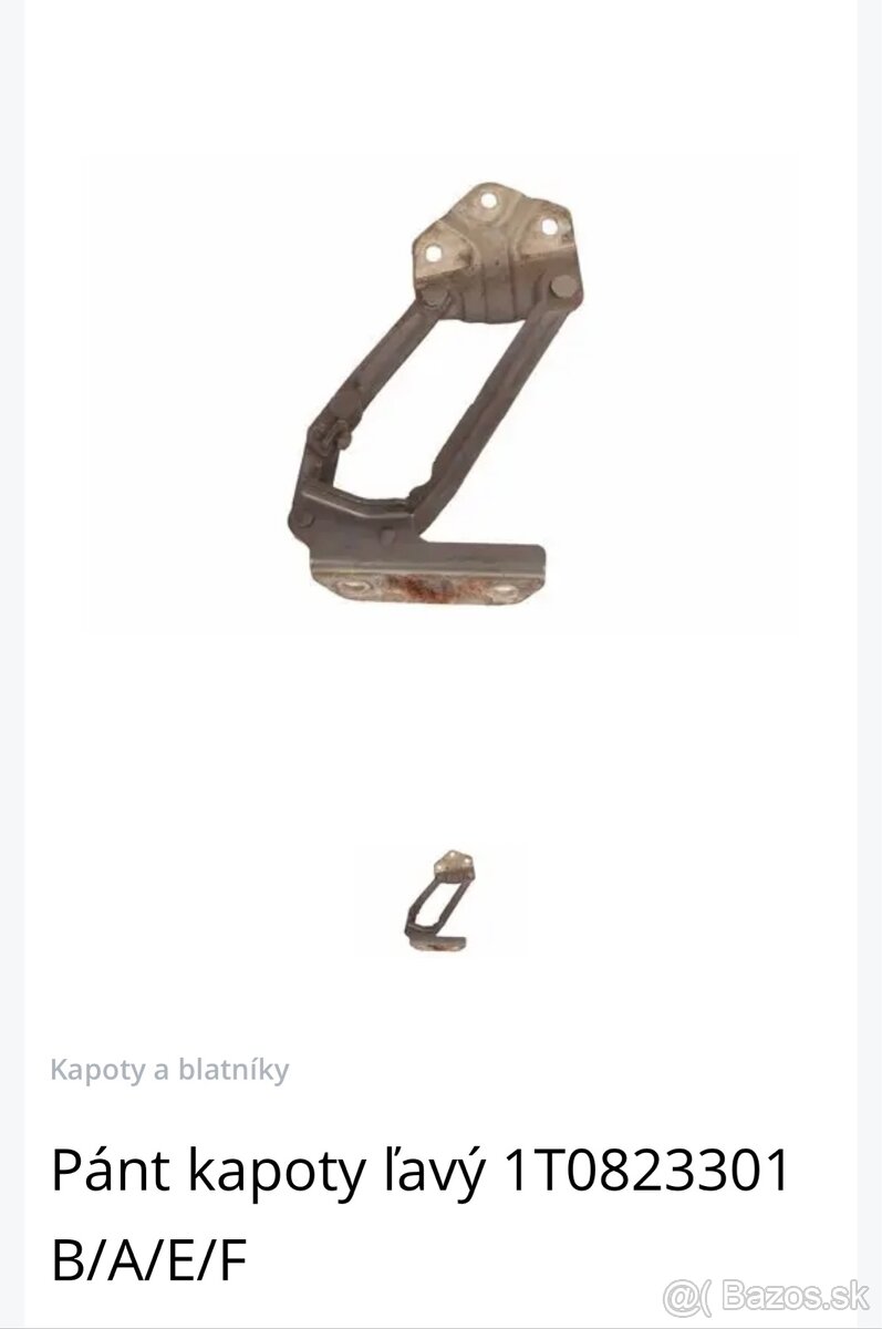 Predam panty prednej kapoty na vw touran 2003-2010