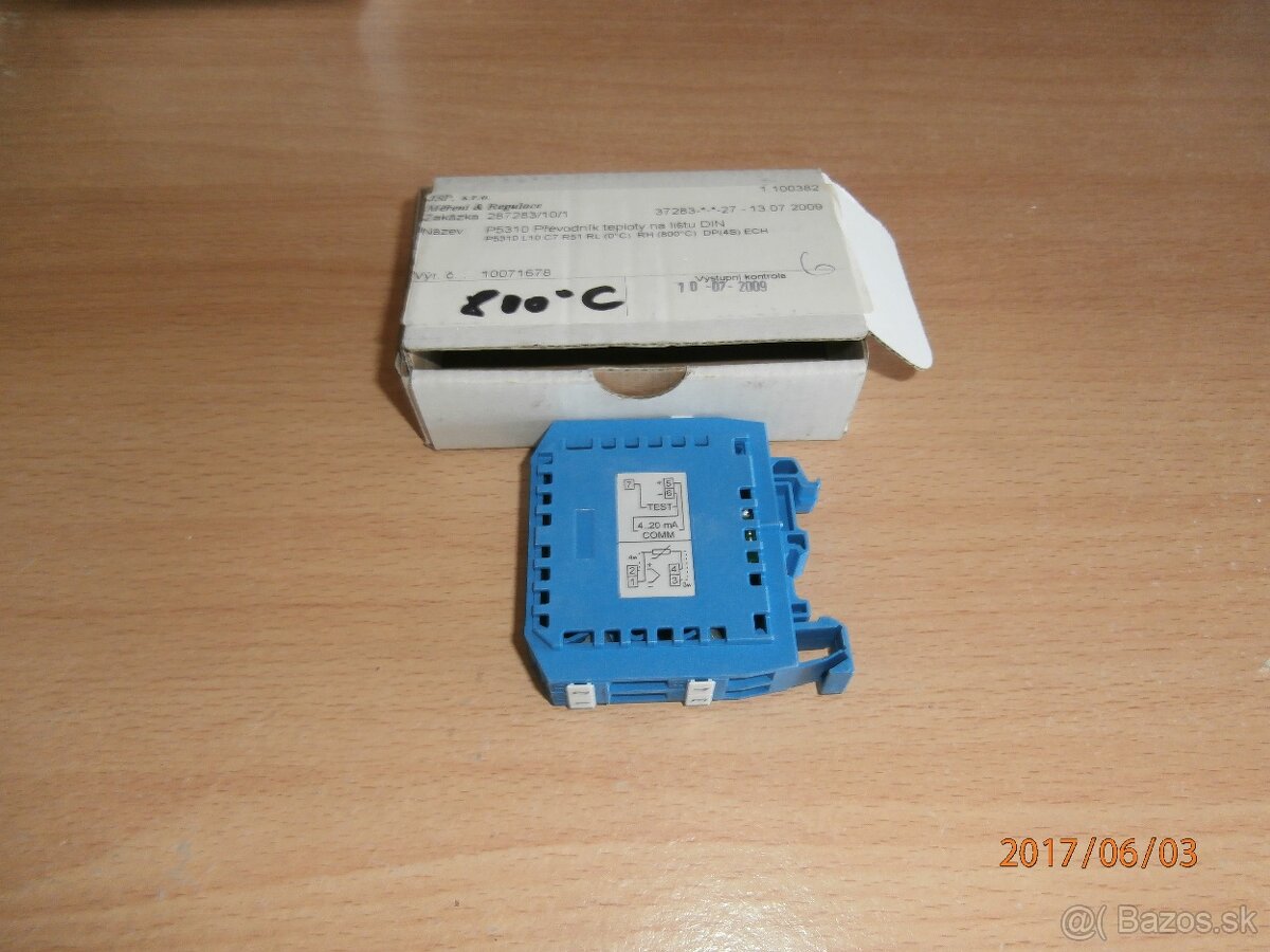 Prevodnik teploty na 300,800°C,105Ohm+zdroj.