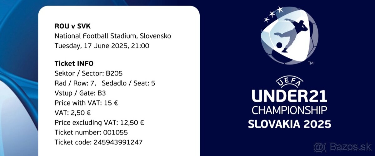 1 Lístok Slovensko-Rumunsko, top sektor