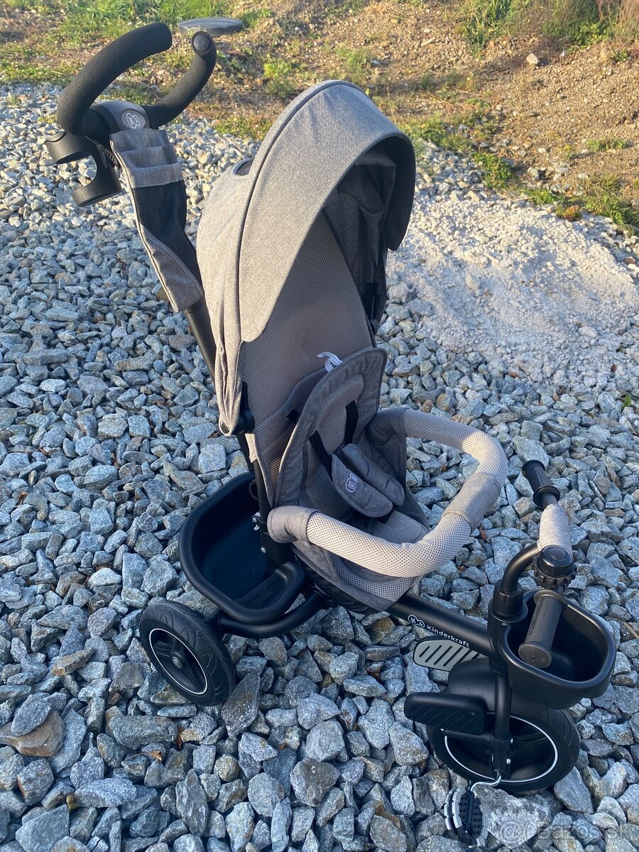 KINDERKRAFT Detská trojkolka skladacia 5v1 SPINSTEP Grey