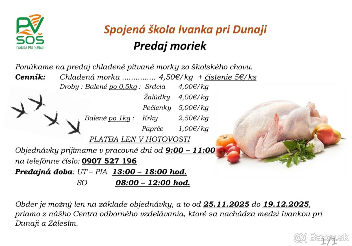 Chladené pitvane morky