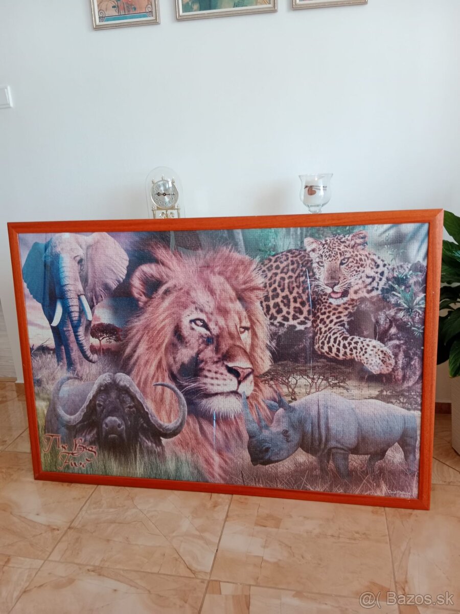 Obraz z puzzle – Africká divočina, zarámovaný a zasklený