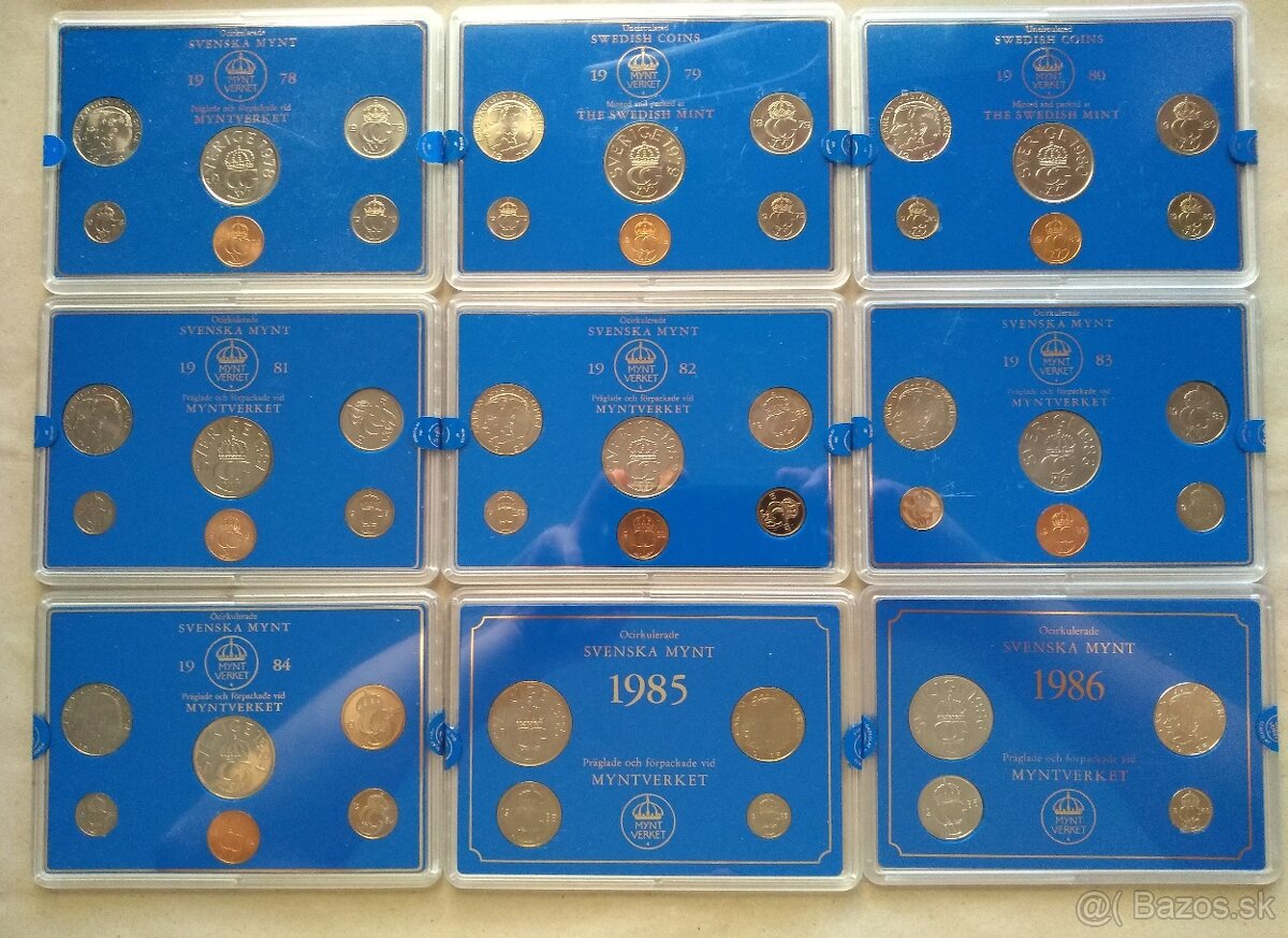 Švédske a Nórske sady mincí