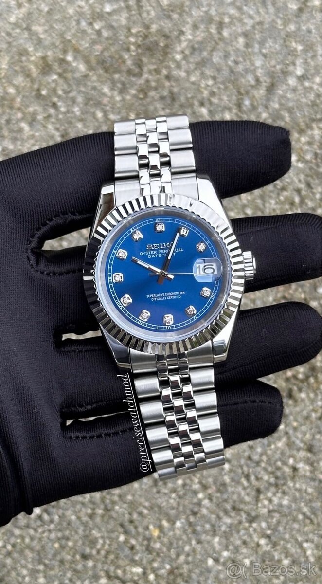 Seiko mod Datejust Blue