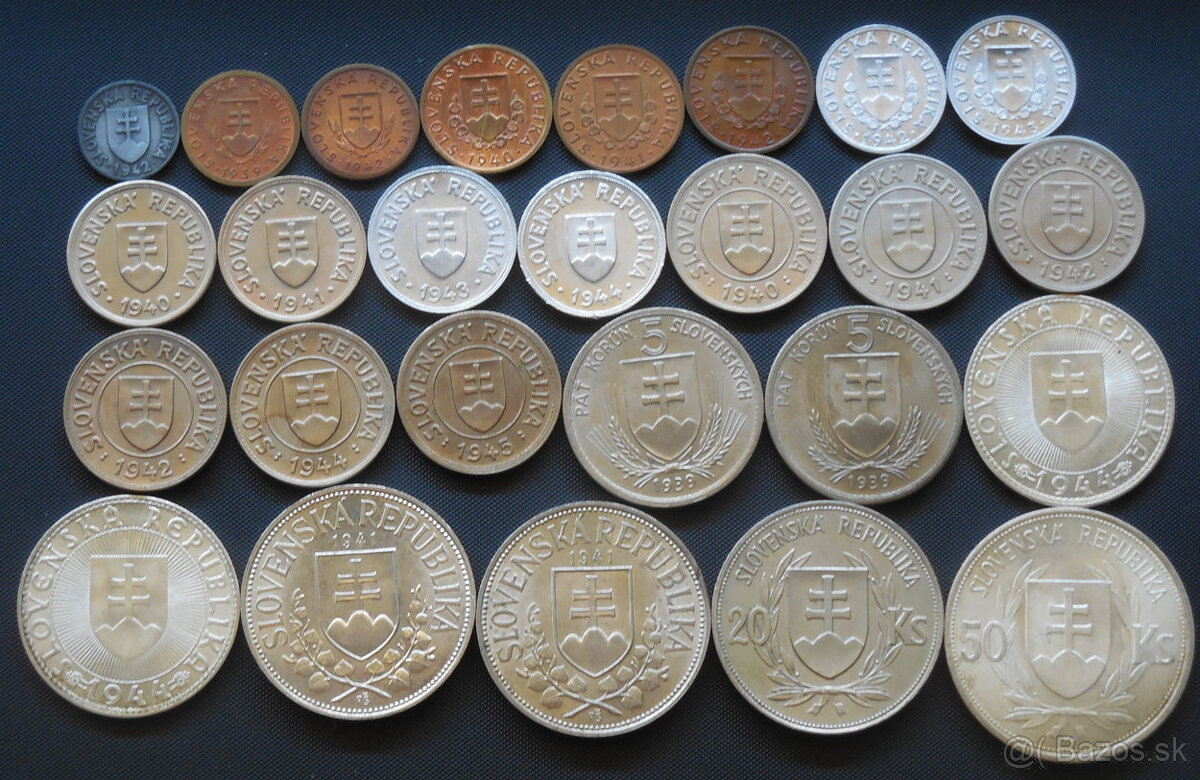 Mince Sada Slovenský štát Špičkový stav 1939-1945