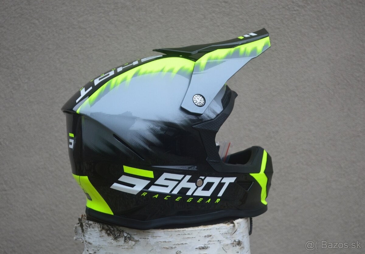 Predám shot helma prilba atv enduro mx neon žlto sivá